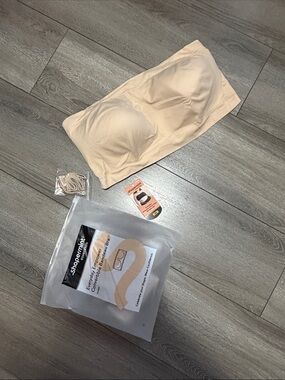 Shapermint Strapless Bandeau Bra in Beige
